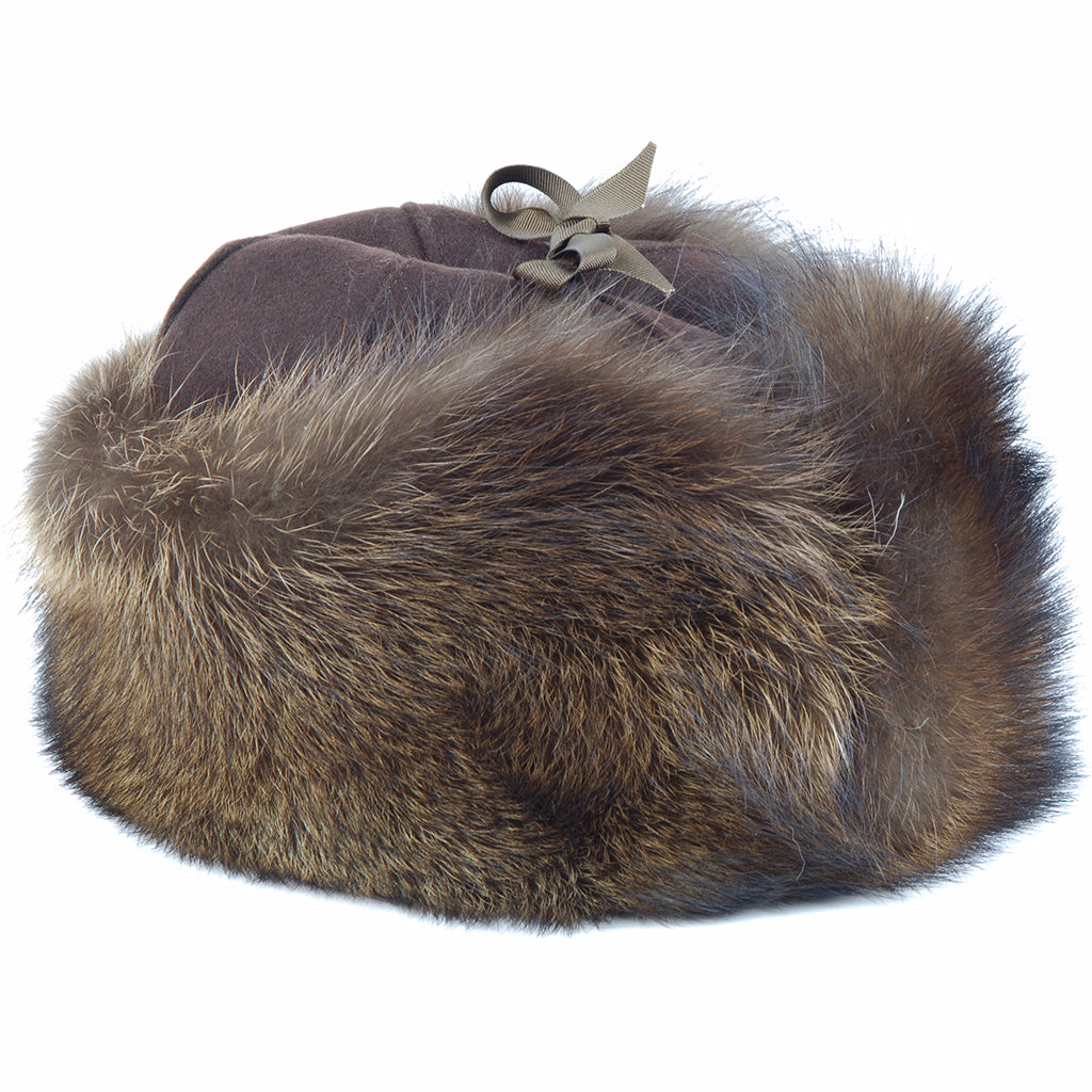 Fur Hats, Winter, Fox, Russian, Aviator, Men's muskrat RCMP Hat ...