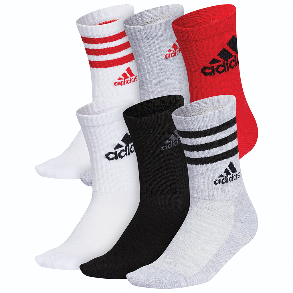 Youth Adidas 6 Pk Crew Socks — Winnipeg Outfitters