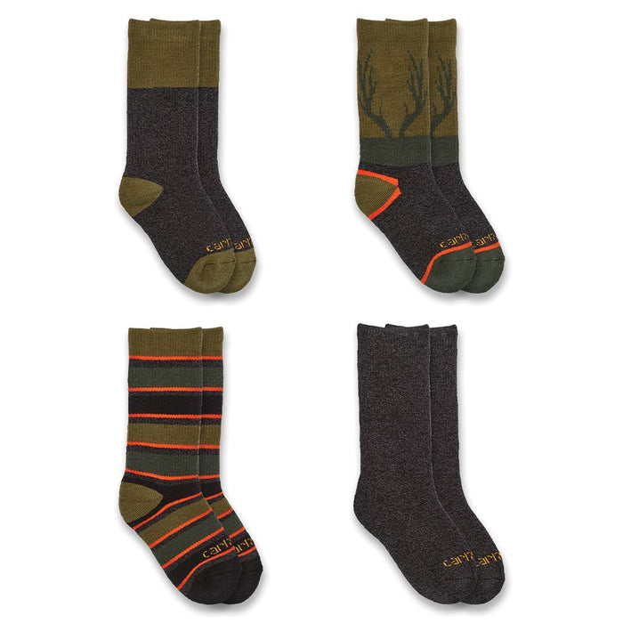 Kid's Carhartt Heavyweight 4 pack Crew Sock