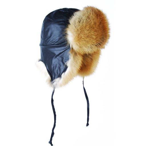 Stylish Warmth, Red Fox Fur Trapper Hat
