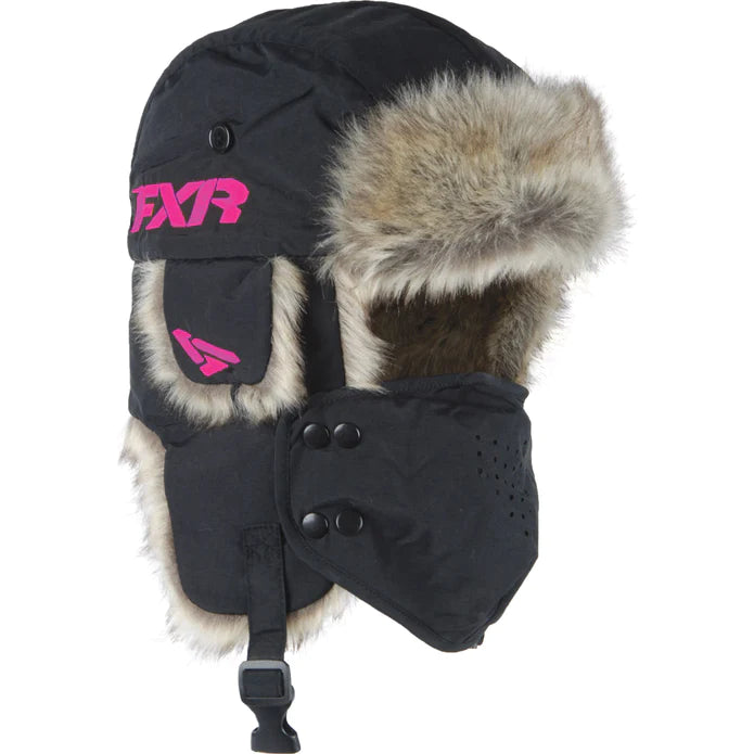 FXR Trapper Bomber Hat Black/Electric Pink(1) / S/M