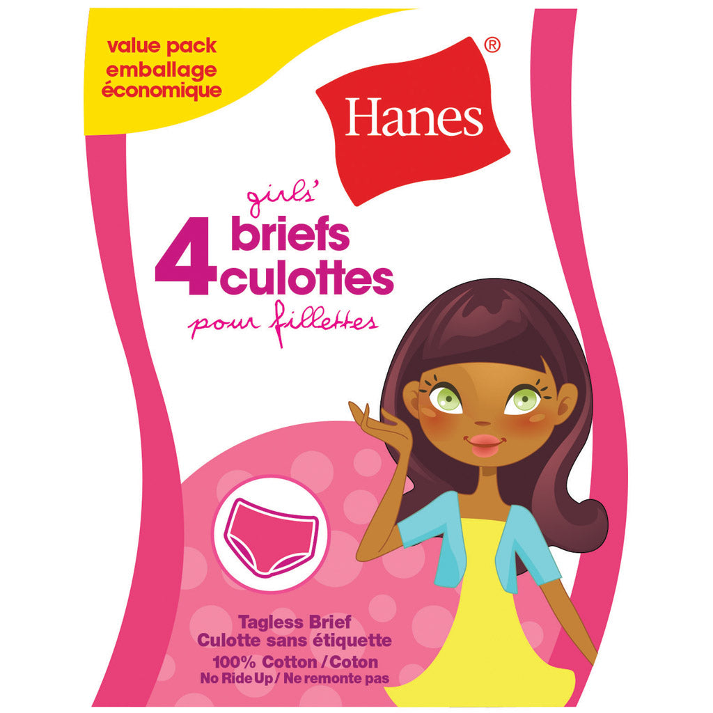 Hanes Girls 4 pack Briefs